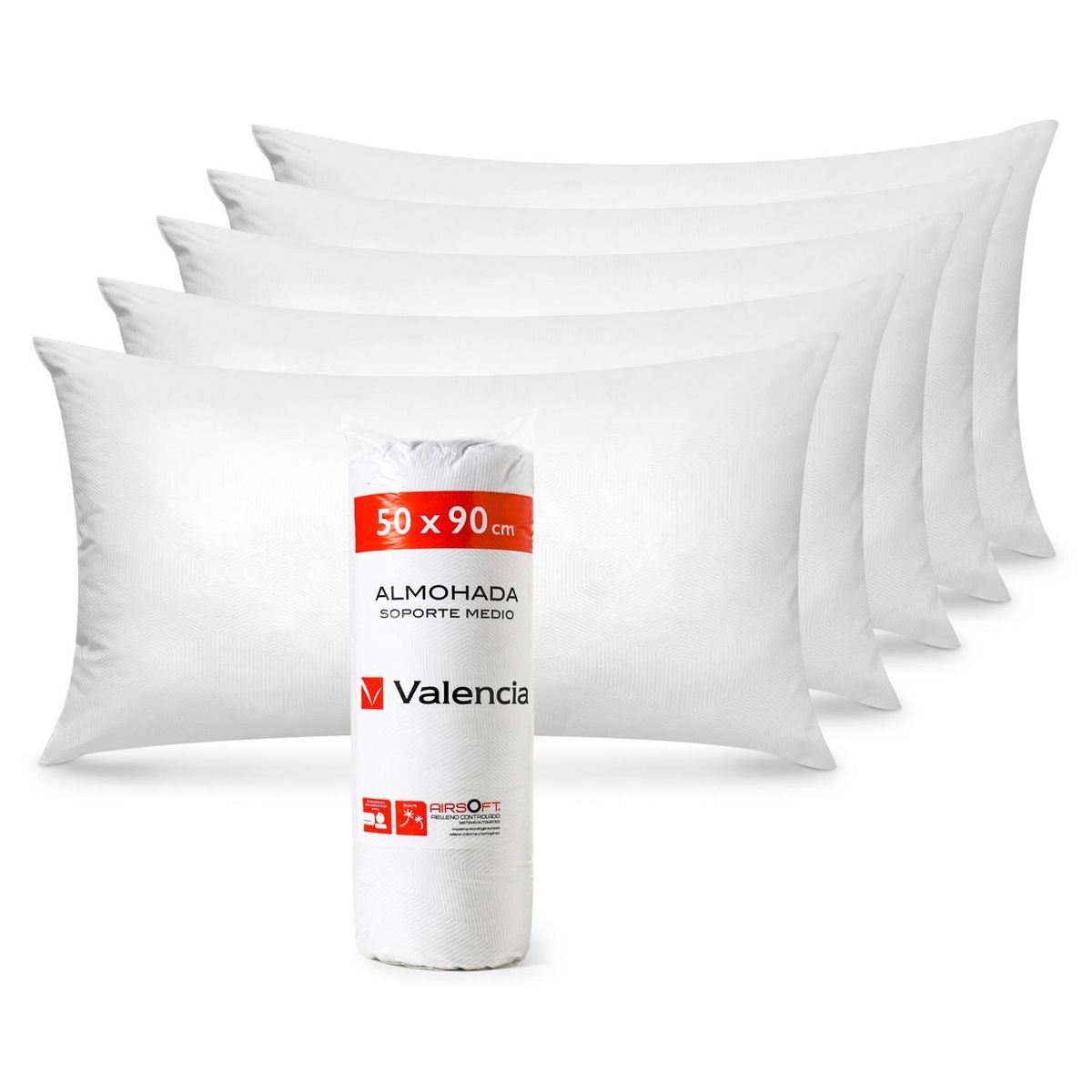 VALENCIA - Set 6 Almohadas Rollo Valencia 50x90