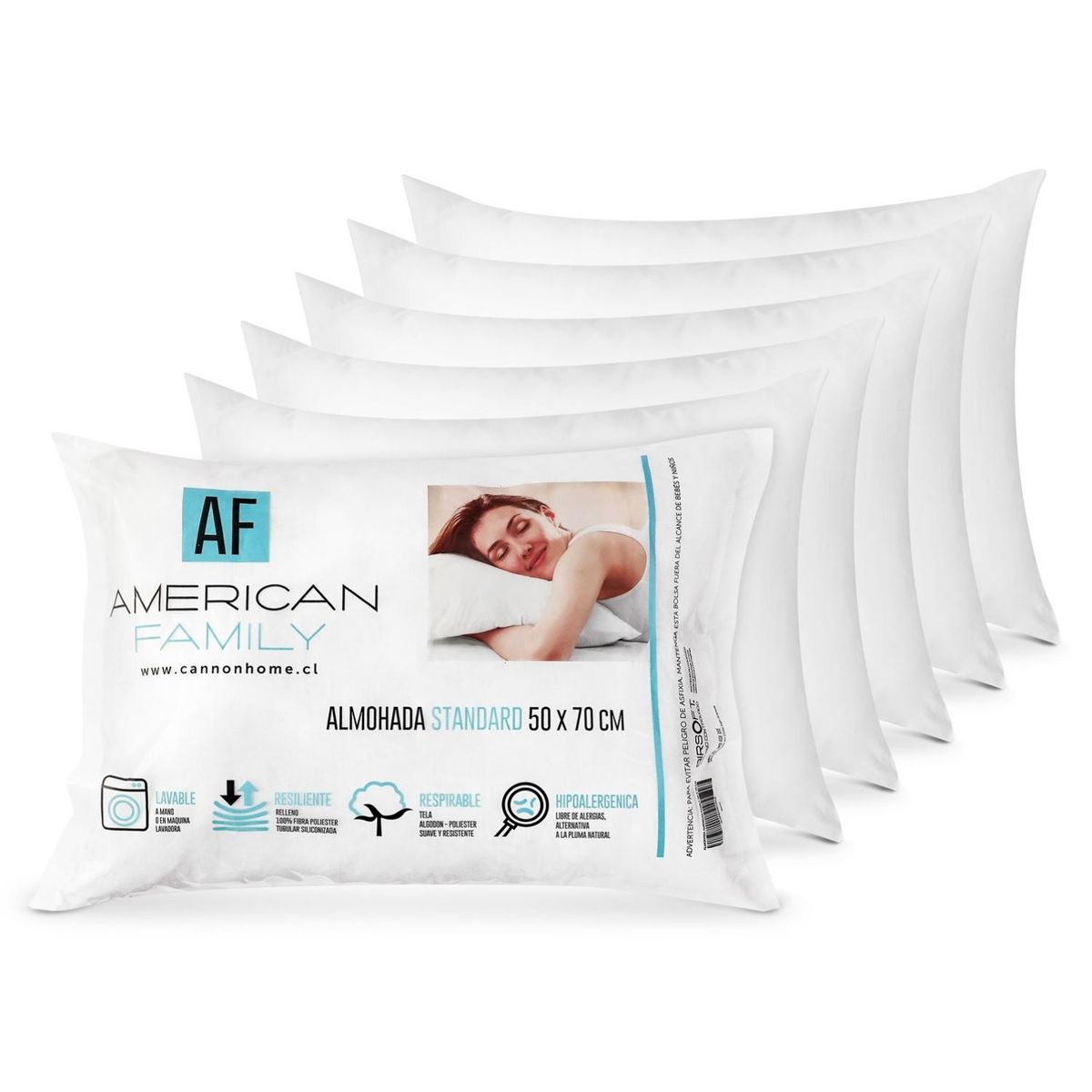 AMERICAN FAMILY - Set 6 Almohadas 50X70 Cm Cannon