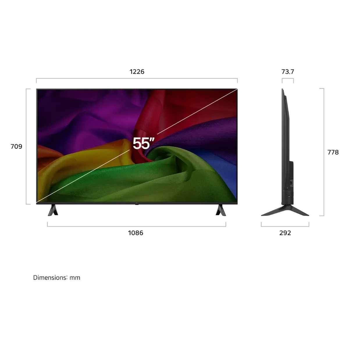 LG - 55" NANO UHD AI NU800 4K 2026 LG