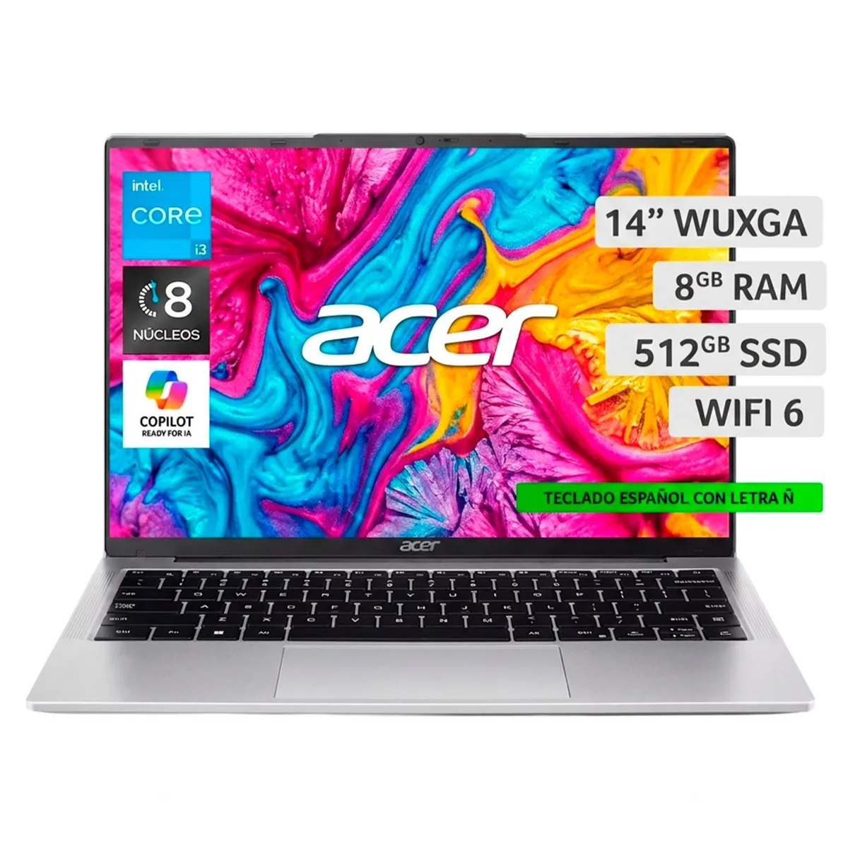ACER - Notebook Acer Aspire Lite AL14-31P-3591-2 Intel Core i3 8GB RAM 512GB SSD 14" WUXGA