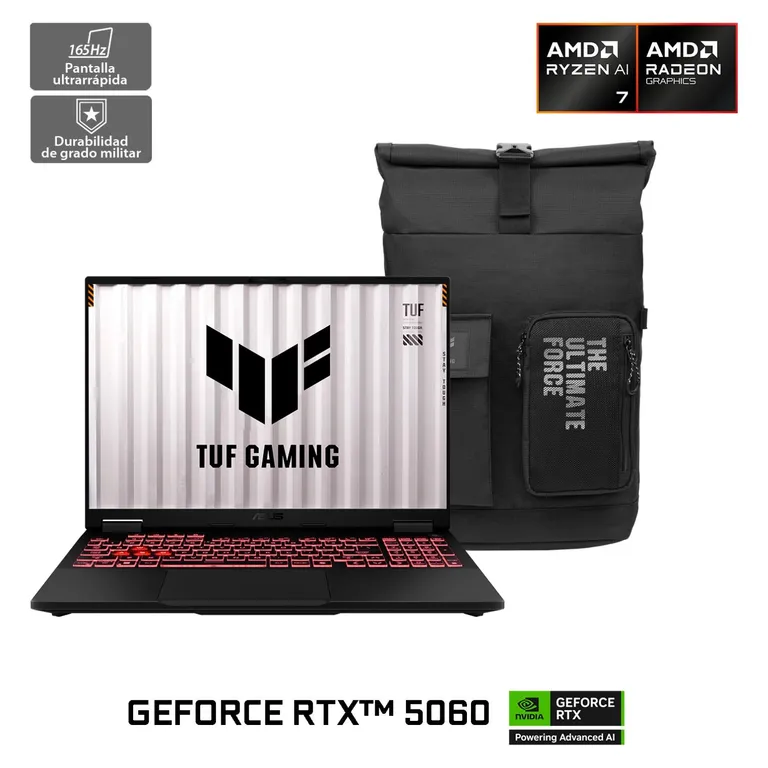 Notebook TUF Gaming A16 FA608 AMD Ryzen 7 NVIDIA RTX 5060 16GB RAM 512GB SSD FHD+ 165Hz