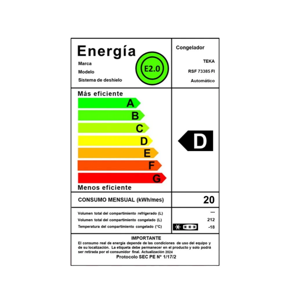 Freezer Integrable Empotrable 212 Litros FI EU, foto 9