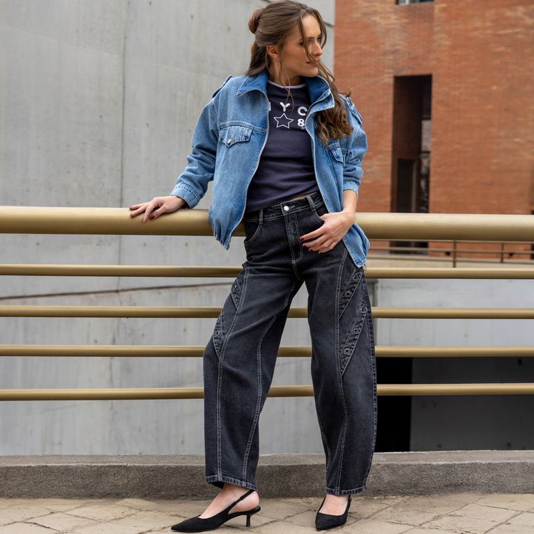 Jeans Tiro Medio Mujer
