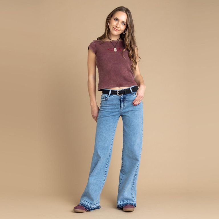 Jeans Tiro Medio Mujer