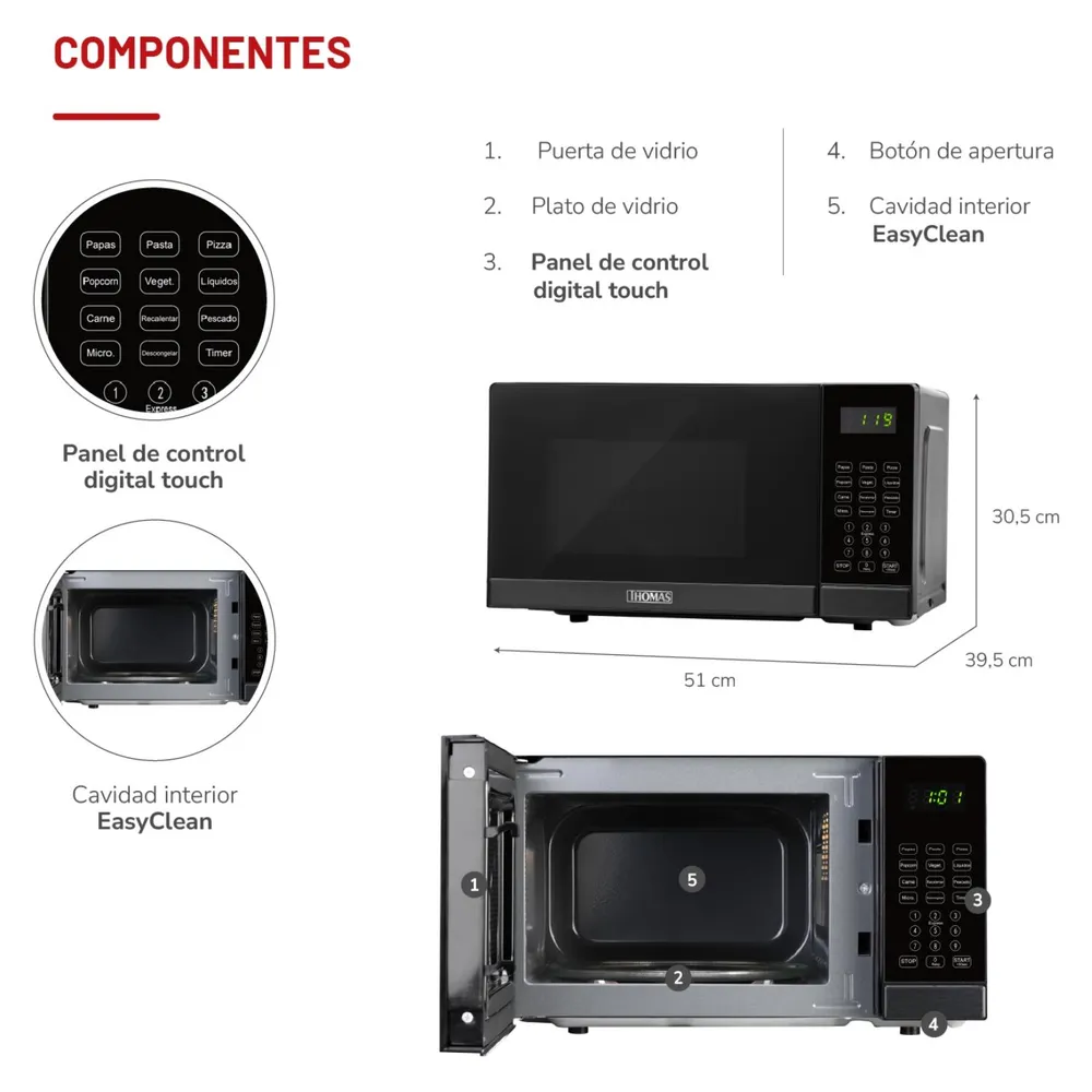 Thomas HeatTouch TH-MW20DN 20 L Negro, foto 5