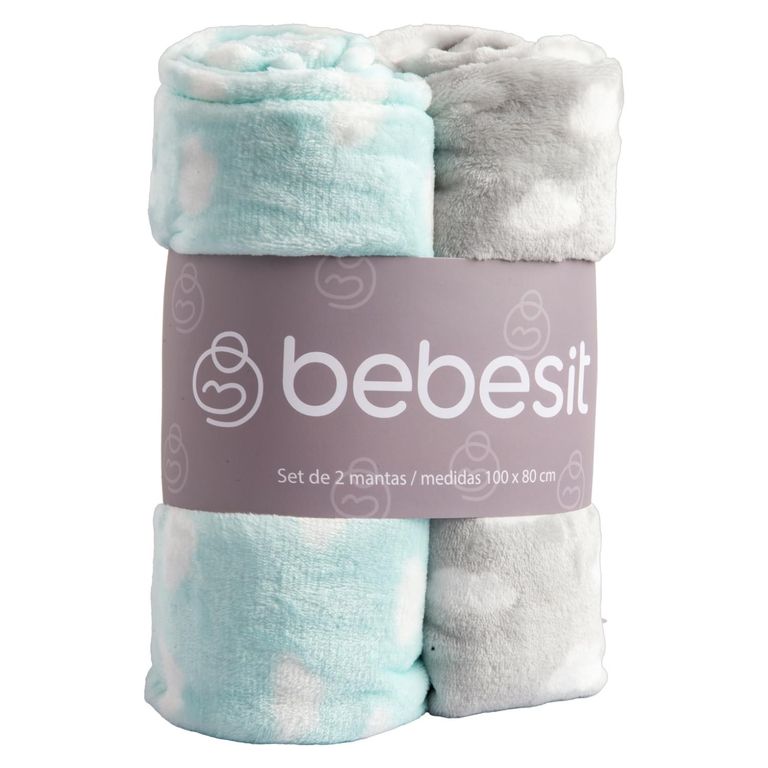 BEBESIT Pack 2 Mantas Celeste