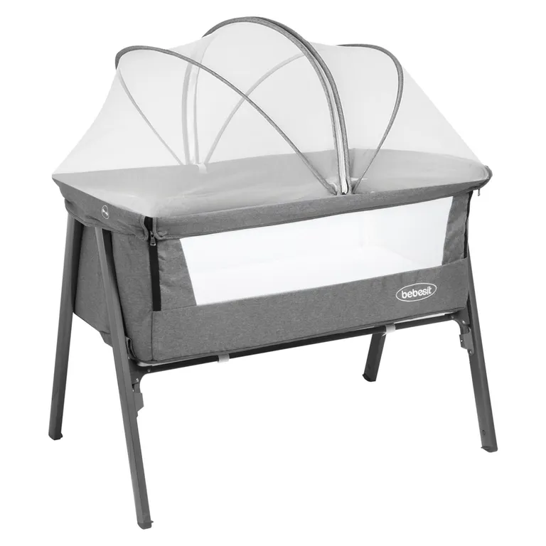 BEBESIT Cuna Easy Colecho Mosquitero Gris