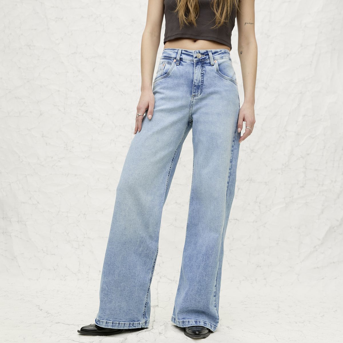 AMERICANINO - Jeans Wide Leg Tiro Medio Mujer Americanino