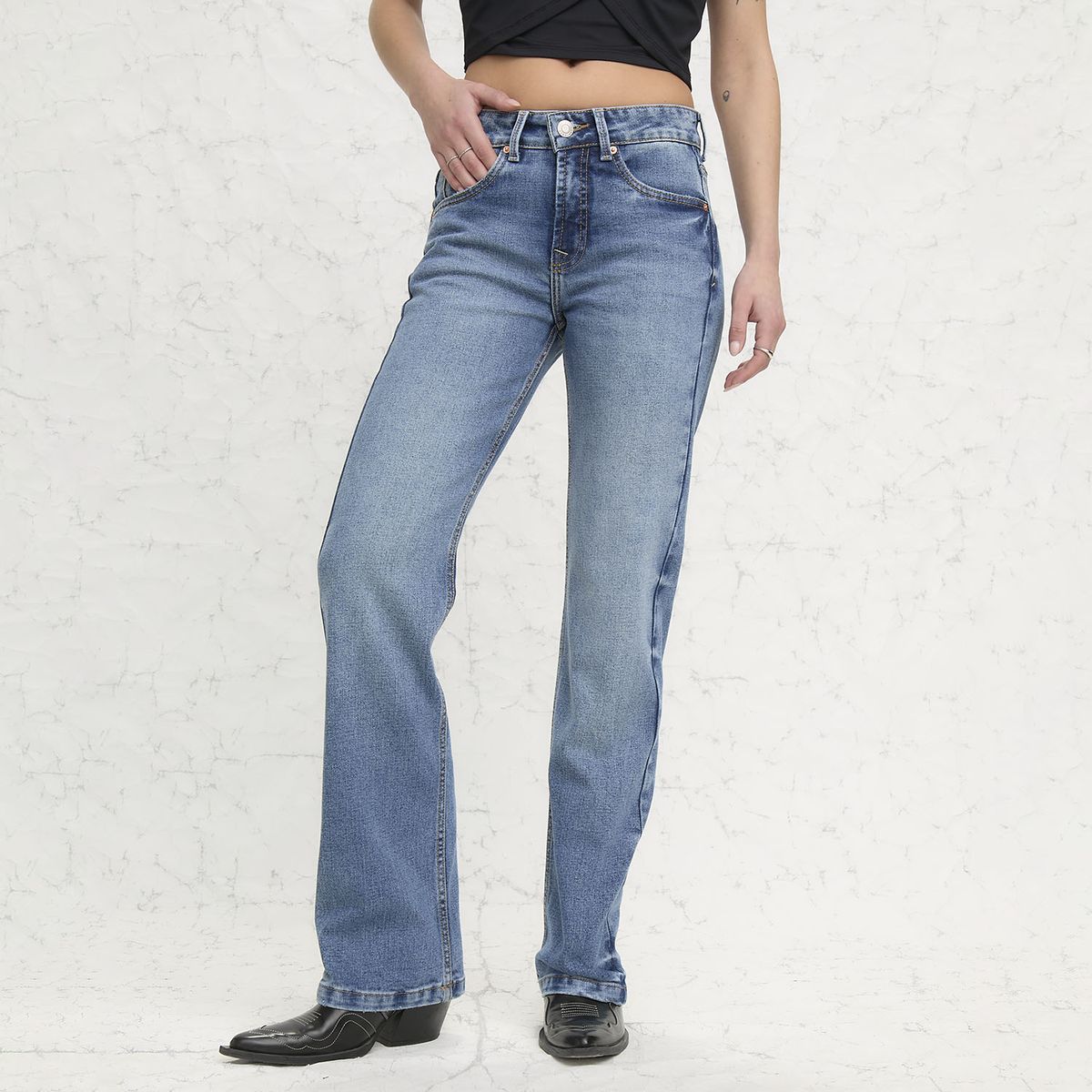 AMERICANINO - Jeans Straight Tiro Medio Mujer Americanino