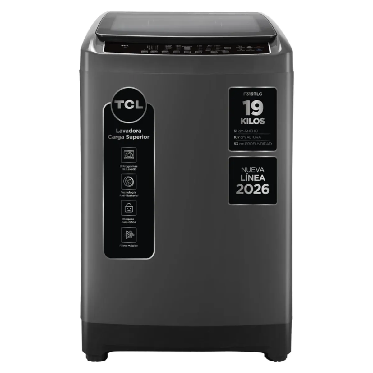 TCL - Lavadora Superior 19Kg Titanio F319TLG TCL