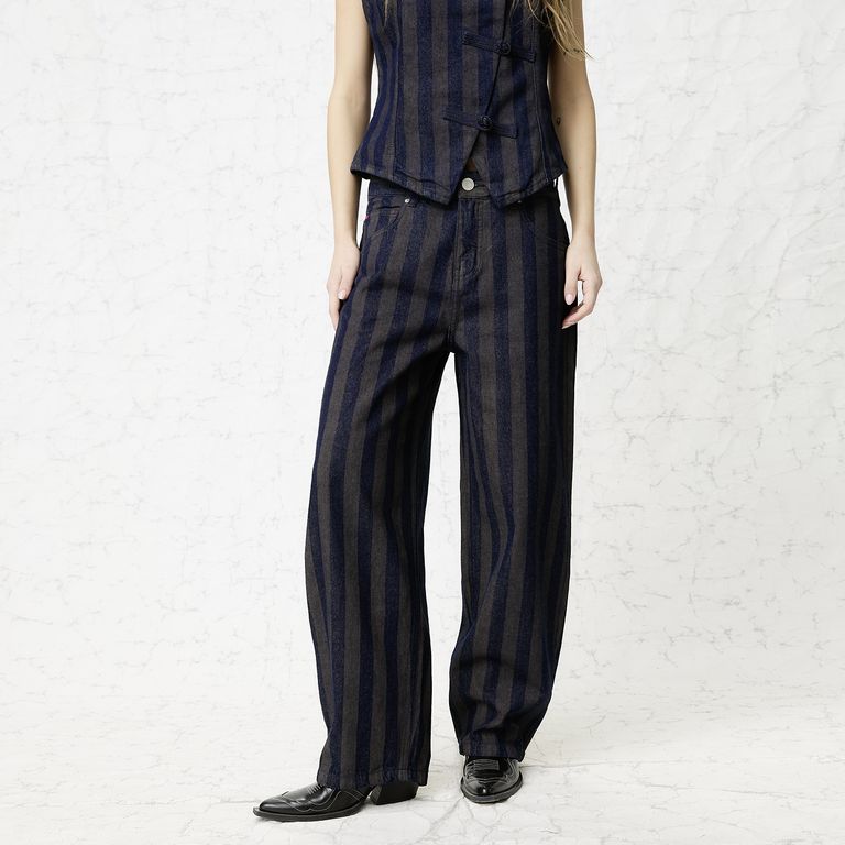 Jeans Baggy Tiro Medio Mujer