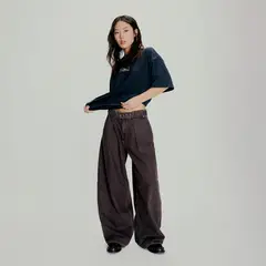 AMERICANINO - Jeans Baggy Tiro Medio Mujer