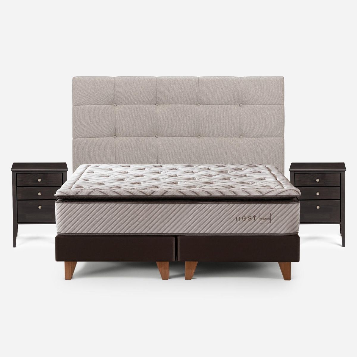 ROSEN - Cama Europea Nest 2 Plazas Base Dividida Rosen