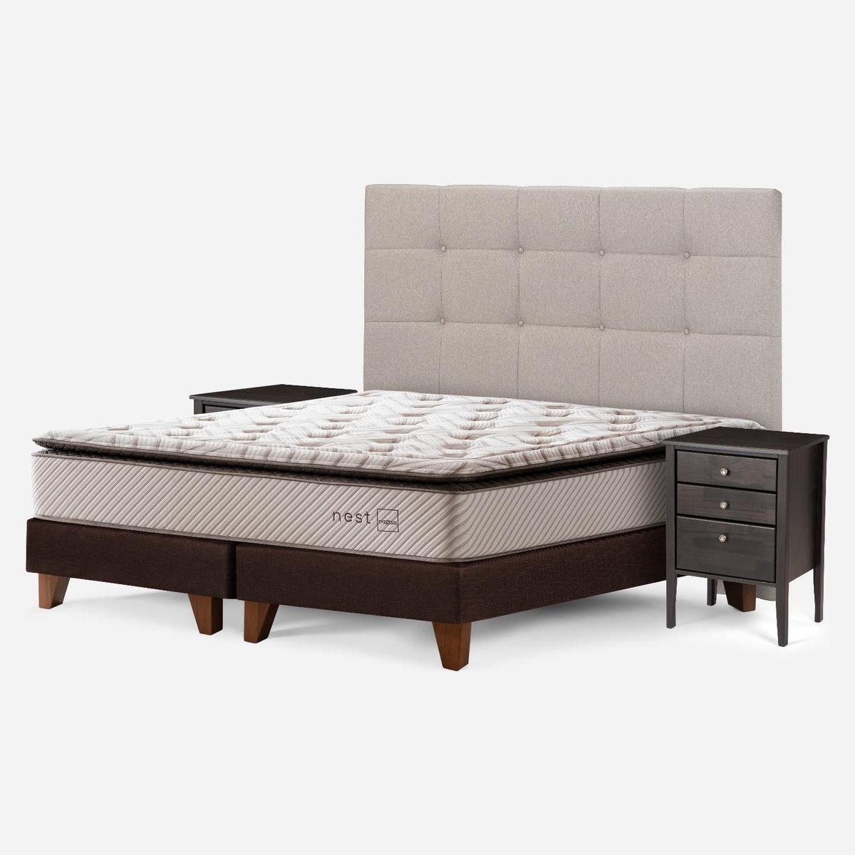 ROSEN - Cama Europea Nest 2 Plazas Base Dividida Rosen