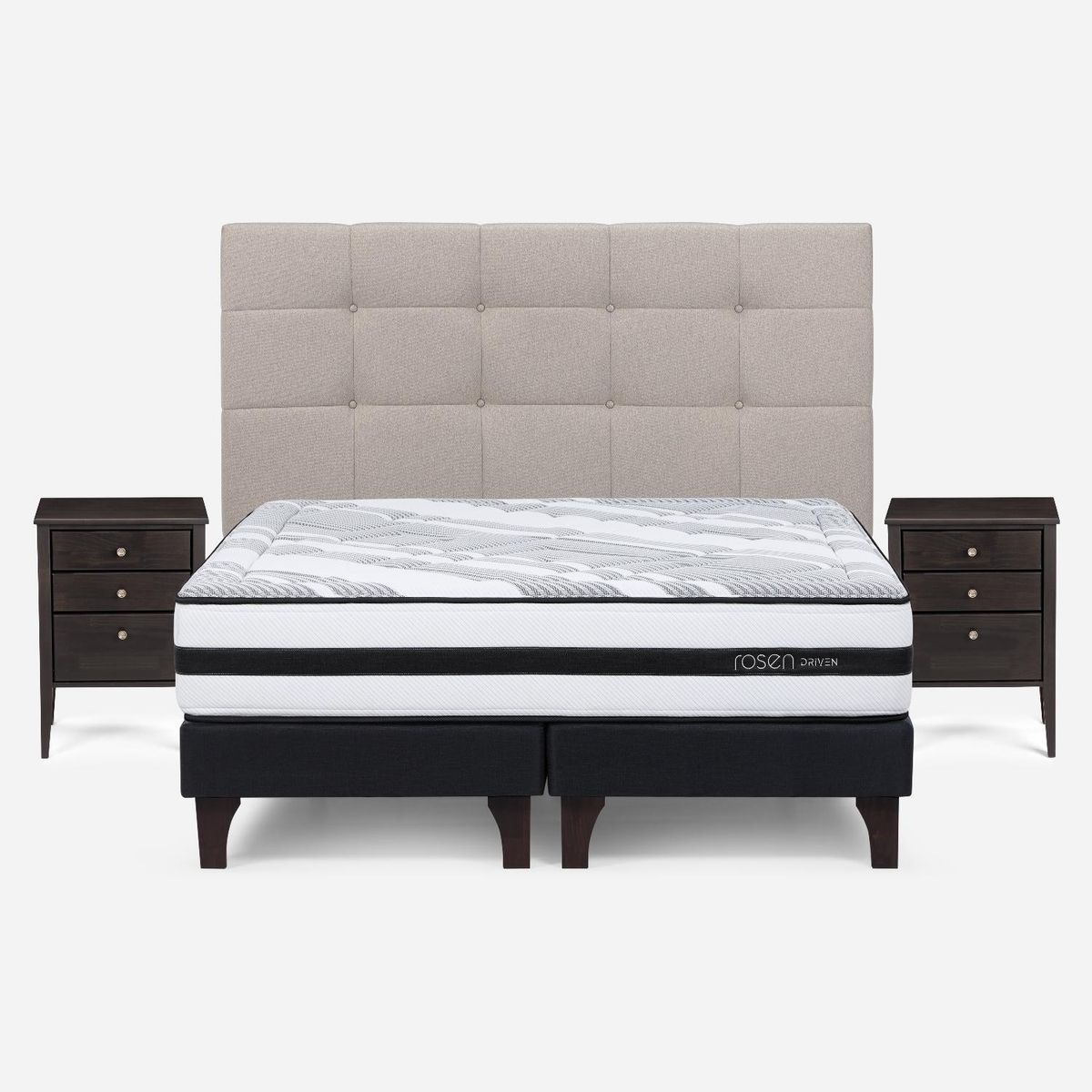 ROSEN - Cama Europea Driven 2 Plazas Base Dividida Rosen