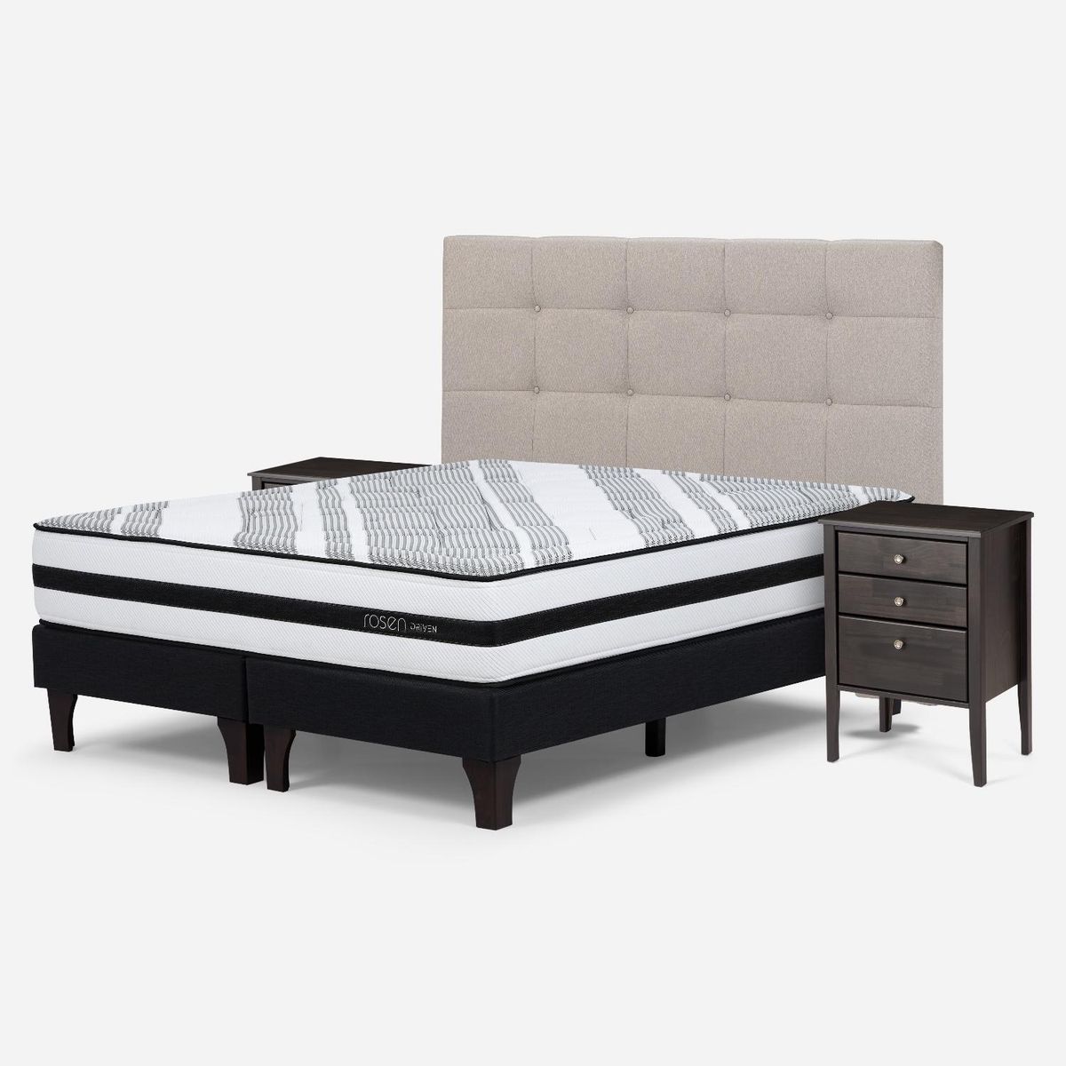 ROSEN - Cama Europea Driven 2 Plazas Base Dividida Rosen