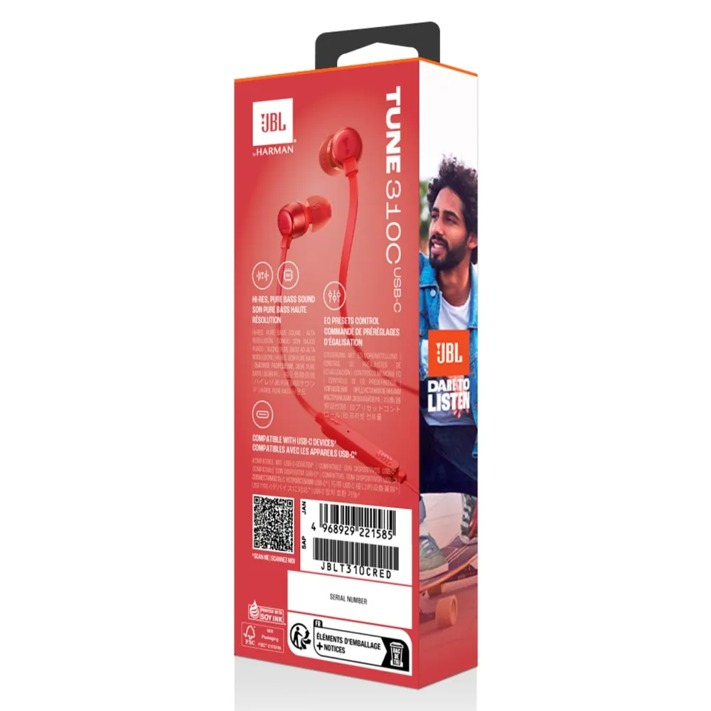 JBL Tune 310C Rojo, foto 9