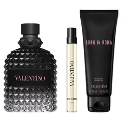 VALENTINO - Set Perfume Hombre Born in Roma Uomo 100ml + 10ml + Shower Gel 75ml