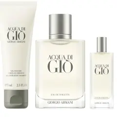 GIORGIO ARMANI - Set Perfume Hombre Acqua di Giò Eau de Toilette 100ml + 15ml + Gel de Ducha 75ml