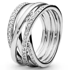 PANDORA - Anillo Entrelazado De Plata Mujer