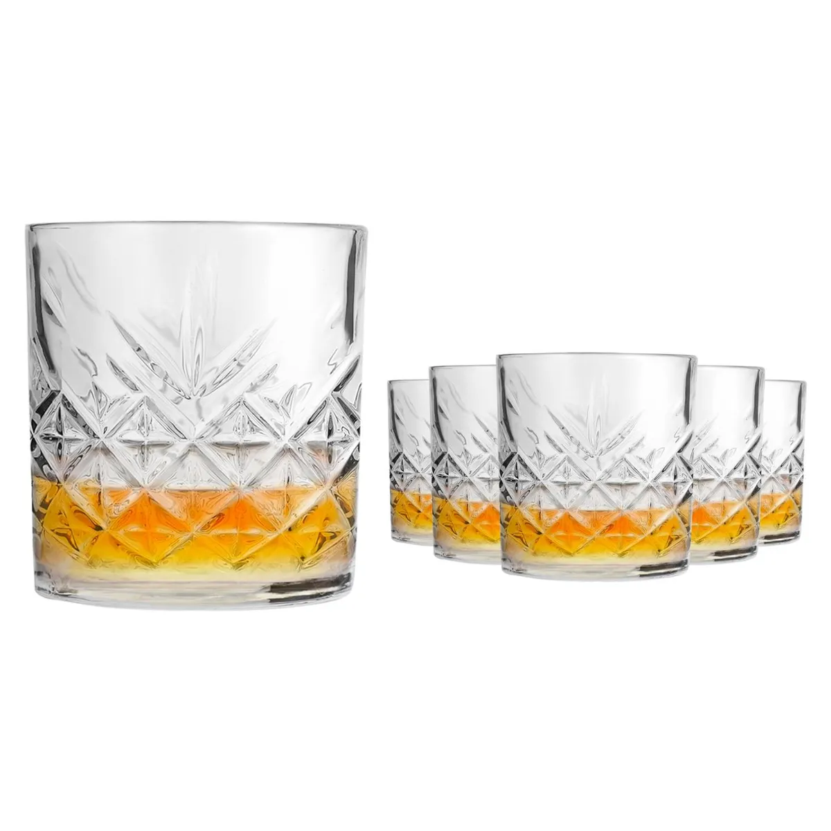 BASEMENT HOME - Set 6 Vasos Bajos 340 ml Vidrio Tallados Basement Home