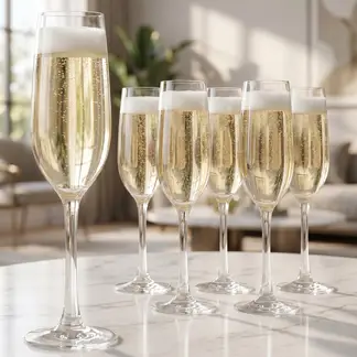 BASEMENT HOME - Set 6 Copas Espumante 195 ml Vidrio Flauta