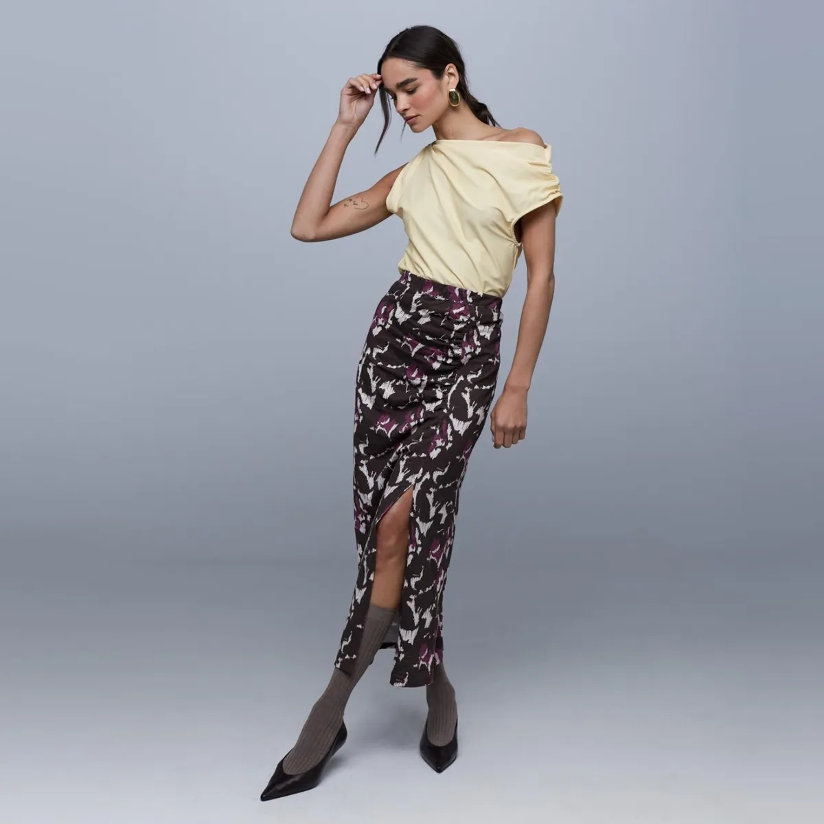 MALVA - Falda Gala Marble Mujer Malva