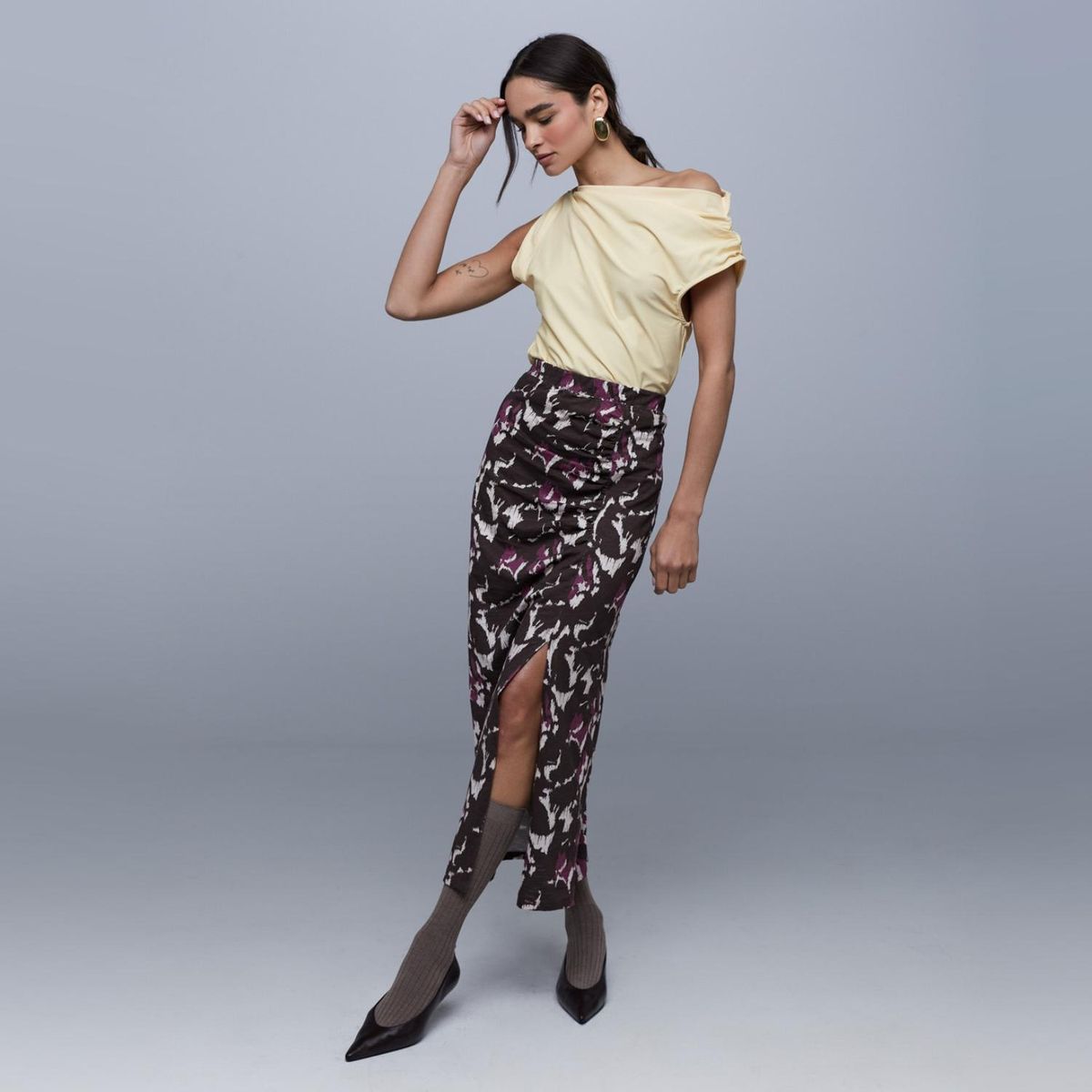 MALVA - Falda Gala Marble Mujer Malva