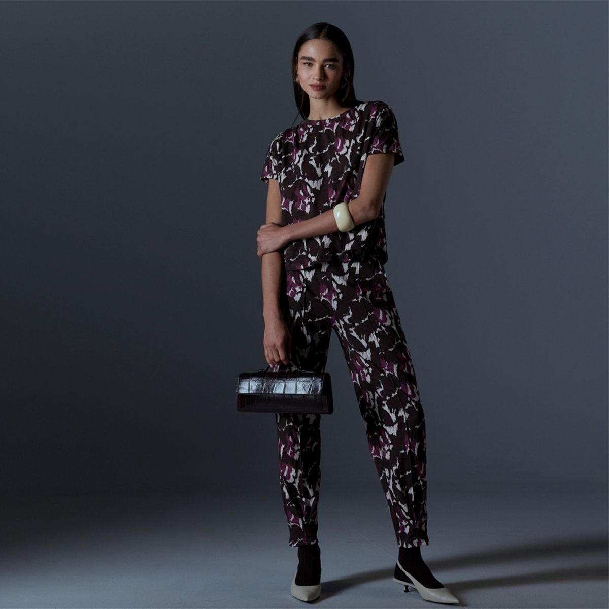 MALVA - Pantalón Letizia Marble Tiro Medio Mujer Malva