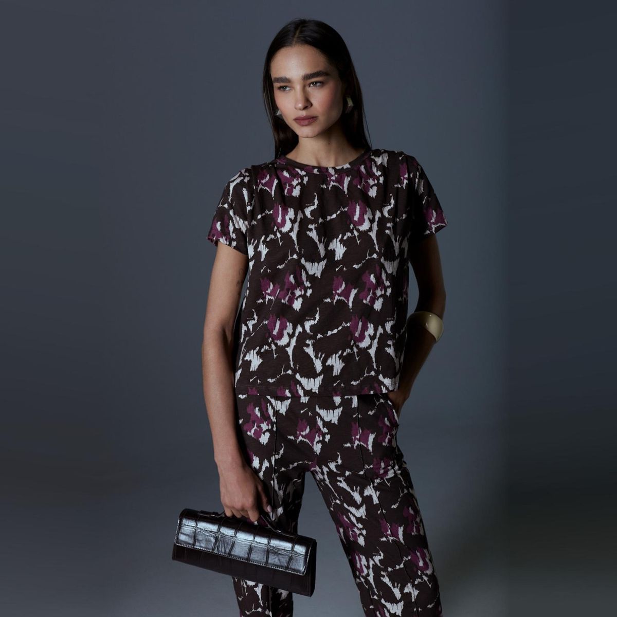 MALVA - Pantalón Letizia Marble Tiro Medio Mujer Malva