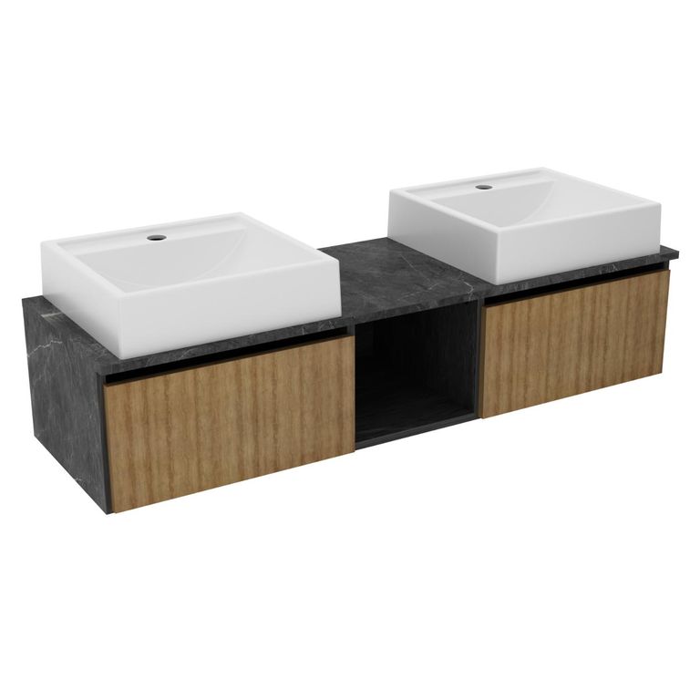 Mueble Baño Aereo 2 Lavamanos