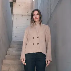 LA MURA - Chaqueta Bianca Beige 100% Lana Mujer