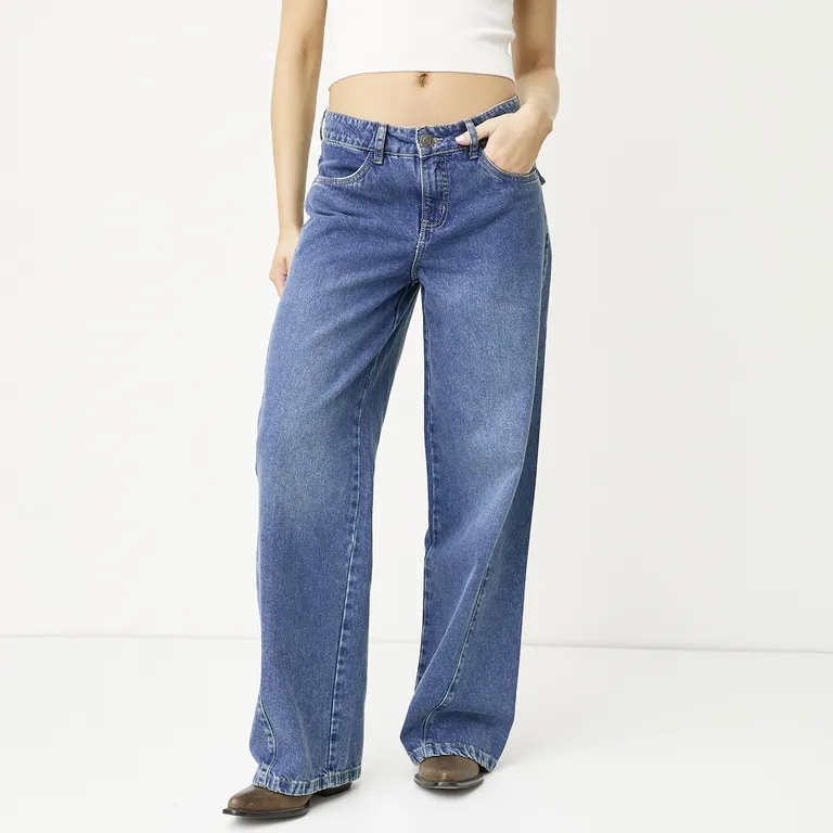 Jeans Tiro Medio Mujer