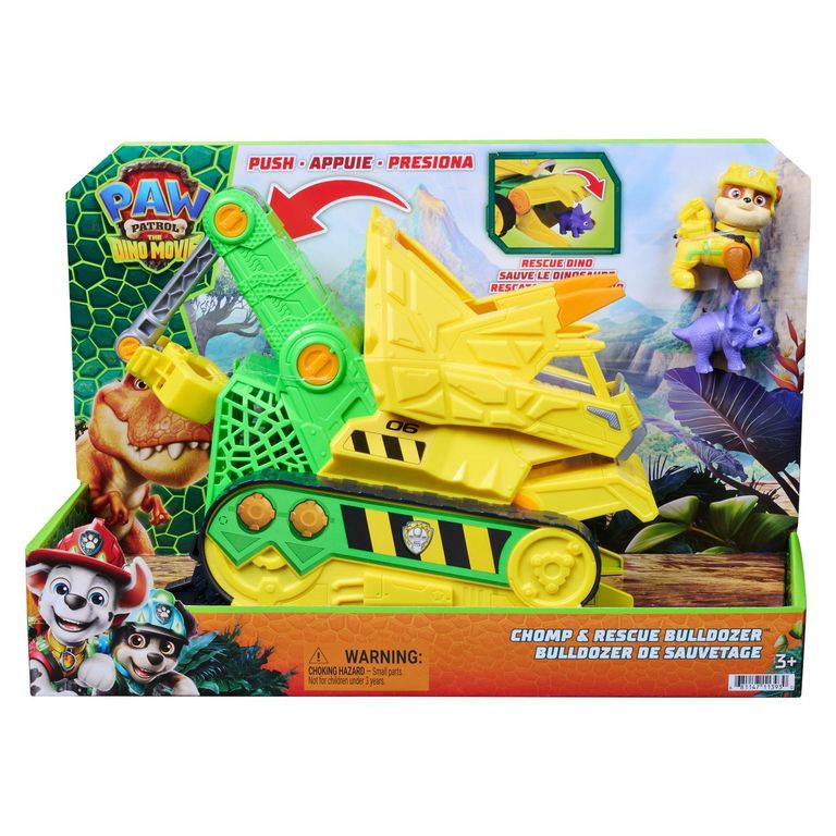 PAW PATROL Movie Vehículo Dino Rescue Bulldozer De Rubble