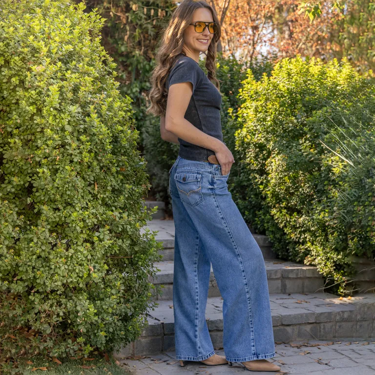 Jeans Tiro Medio Mujer