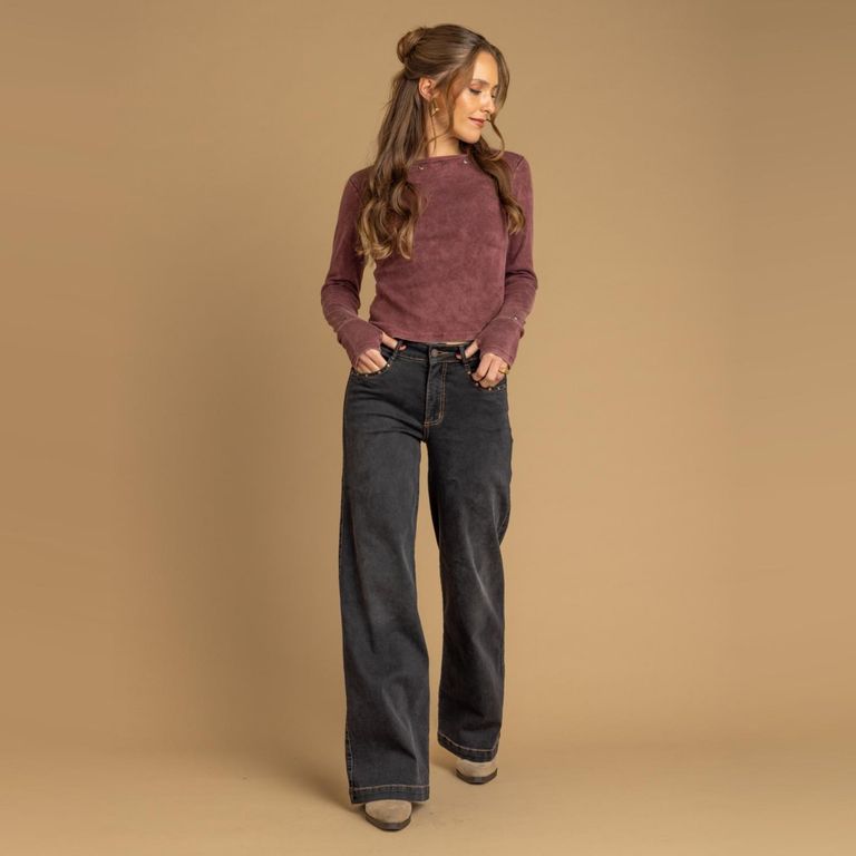 Jeans Tiro Medio Mujer