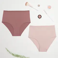 INTIME - Pack De 2 Calzones Tiro Alto Mujer Algodón