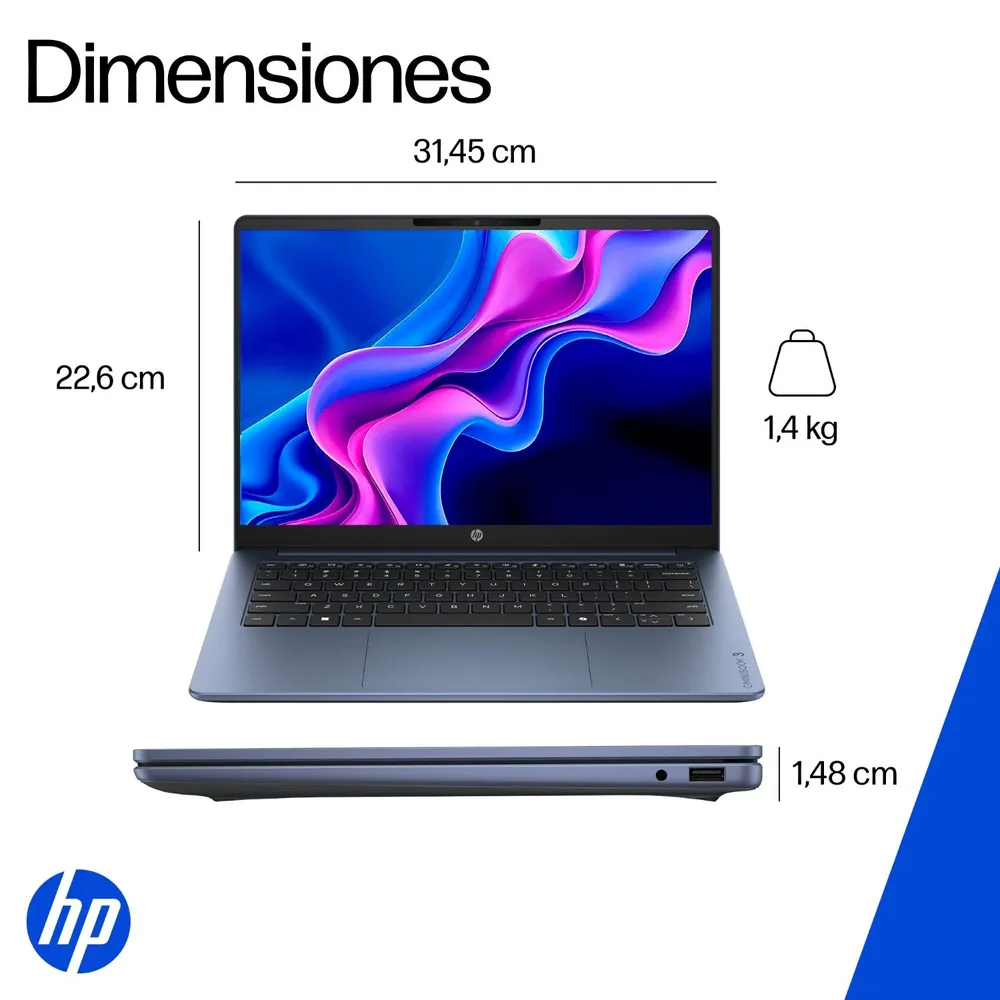 HP OmniBook 3 14-ht0031la Core 3 8GB 512GB Touch Azul, foto 16