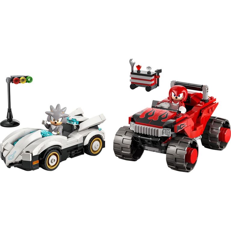Sonic The Hedgehog Auto De Silver Vs. Camioneta Monstruo De Knuckles
