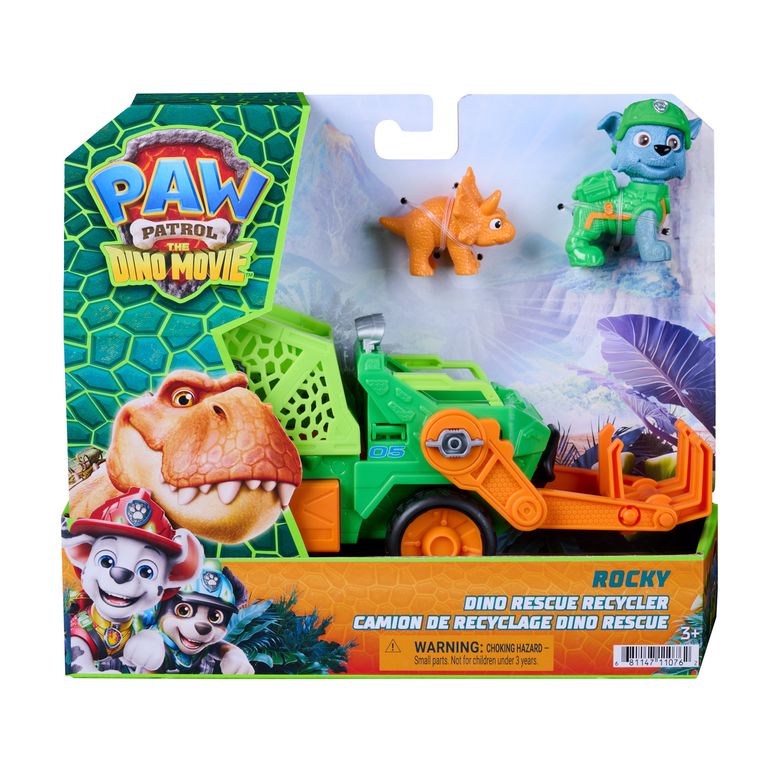 PAW PATROL Camión de Reciclage Dino Rescue Rocky
