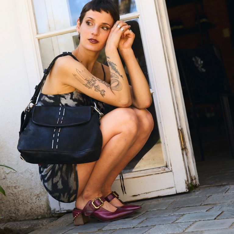 Zapato Casual Mujer Cuero Burdeo