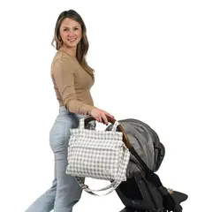 AMAMANTAS - Bolso Pañalero XL Vichy Gris