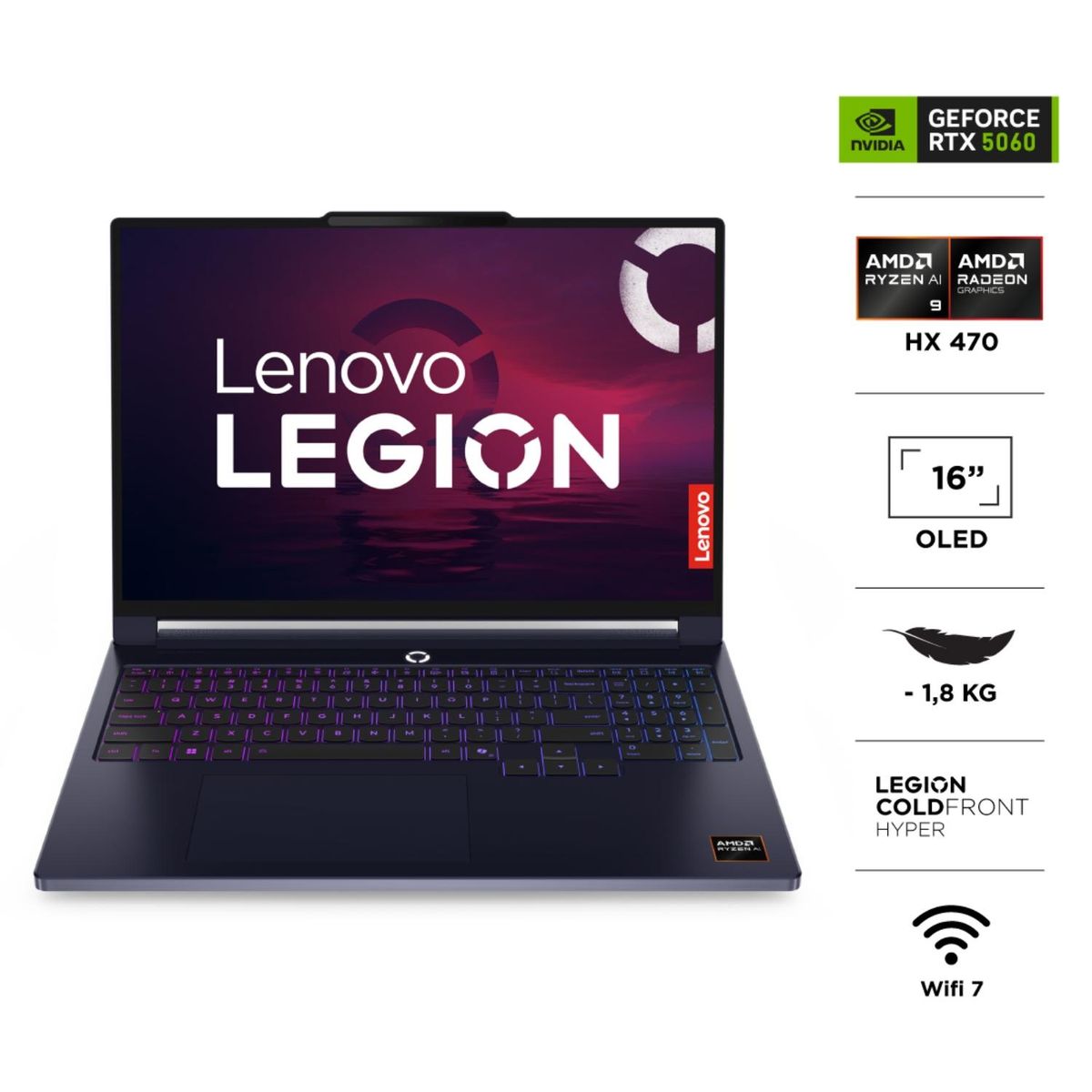 LENOVO - Notebook Gamer Legion 7 AMD Ryzen AI 9 HX 470 32GB RAM 1TB SSD 16" WQXGA 240HZ OLED RTX 5060 8GB Nebula Lenovo