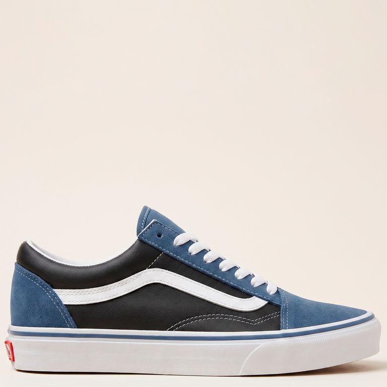 Old Skool Zapatilla Urbana Hombre Cuero Azul