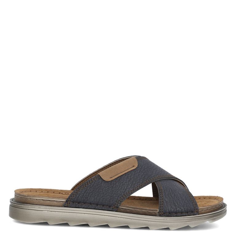Sandalia Hombre Cuero Azul