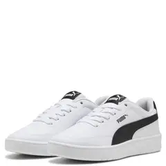 PUMA - Court Classic Clean Zapatilla Urbana Niño Cuero Blanco (35.5 a 38)