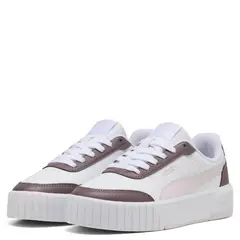 PUMA - Carina Mia Jr Zapatilla Urbana Niña Cuero Blanco (35.5 a 38)
