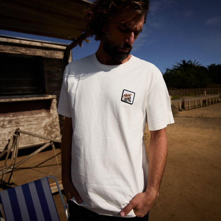 Polera Bat Parche Orgánica Burdeo Puma Hombre