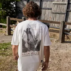 WILD LAMA - Polera Rolan Orgánica Azul Hombre