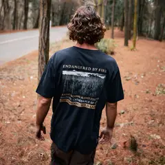 WILD LAMA - Polera Rolan Orgánica Azul Hombre